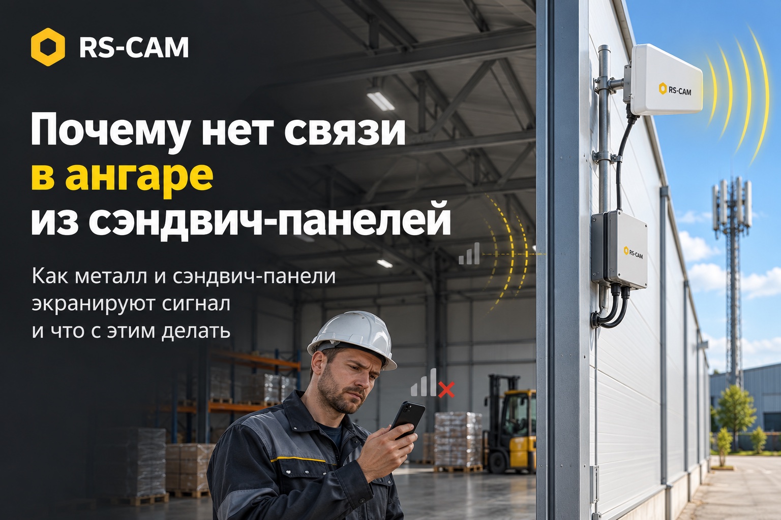 Почему нет связи в ангаре из сэндвич-панелей