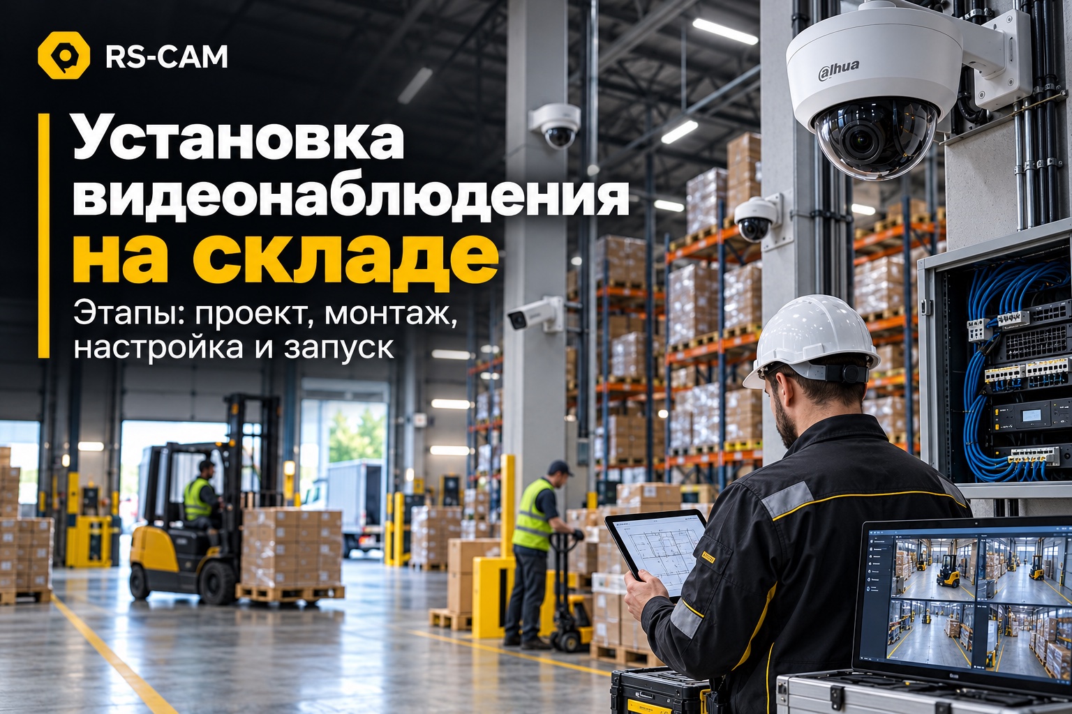 Установка видеонаблюдения на складе: как идут работы от первого выезда до подписания акта