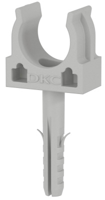 Клипса для гофры с дюбелем и саморезом DKC Express Д=25 серый (уп. 200шт)