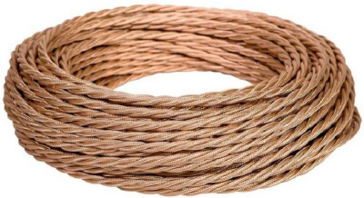 Ретро провод витой Greenel МезонинЪ 2х1,5мм бежевый перламутр (50м)