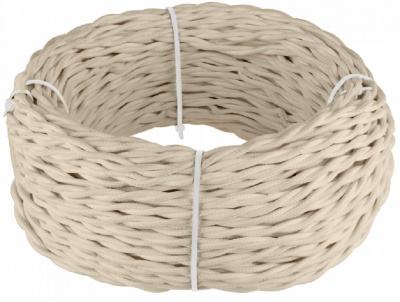 Ретро провод витой Werkel 3х1,5мм песочный (50м)