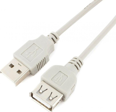 Кабель удлинительный USB 2.0 AM/AF 1,8 м Gembird серый