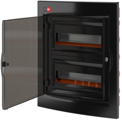 Бокс пластиковый DKC RAM base ЩРВ-П-24 (425х345х77мм) IP41 черный прозрачная дверца