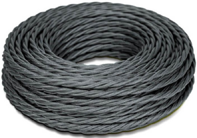 Ретро провод витой Greenel МезонинЪ 3х1,5мм графит (50м)