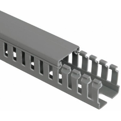 Кабель-канал перфорированный IEK Импакт-М 25x60мм (2000мм) серый (уп. 48м.)