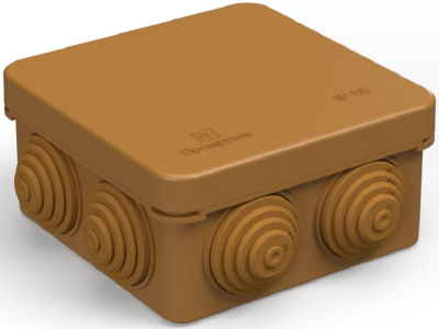 Коробка распределительная HF Промрукав 80x80x40мм (7 сальников) IP55 бук (105шт)