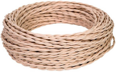 Ретро провод витой Greenel МезонинЪ 2х1,5мм бежевый (50м)
