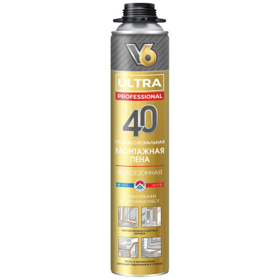 Пена монтажная профессиональная V6 Ultra 40 всесезонная 460 гр (1/12)