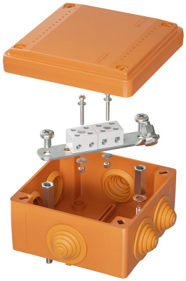 Коробка огнестойкая DKC Vulcan 100x100x50мм 4x4мм IP55 оранжевый