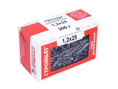 Гвозди  строительные Стройбат 1,2х25 (0,2 кг)