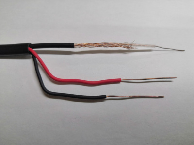 Кабель коаксиальный с питанием КВК-П-2х0.75 М, чёрный моножильный (200м)