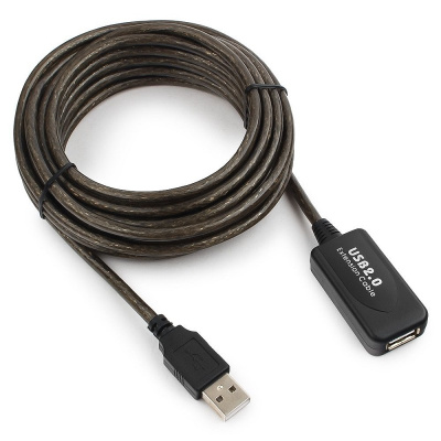 Удлинитель USB Cablexpert UAE-01-5M 5м, активный, черный